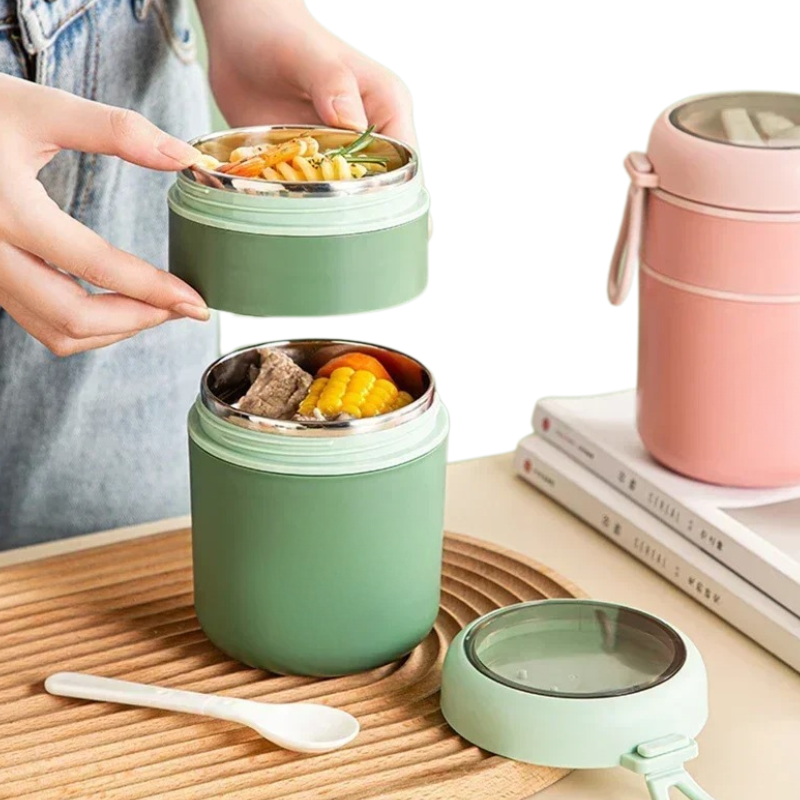 Boîte Isotherme Enfant en Acier Inoxydable avec Cuillère Offerte