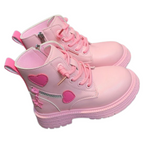 Bottes Enfant avec Fermeture Éclair Latérale et Motif Cœurs
