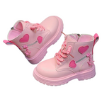 Bottes Enfant avec Fermeture Éclair Latérale et Motif Cœurs