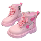 Bottes Enfant avec Fermeture Éclair Latérale et Motif Cœurs