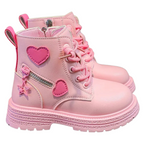 Bottes Enfant avec Fermeture Éclair Latérale et Motif Cœurs