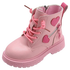 Bottes Enfant avec Fermeture Éclair Latérale et Motif Cœurs