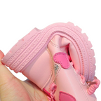 Bottes Enfant avec Fermeture Éclair Latérale et Motif Cœurs