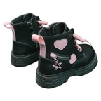 Bottes Enfant avec Fermeture Éclair Latérale et Motif Cœurs