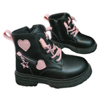 Bottes Enfant avec Fermeture Éclair Latérale et Motif Cœurs