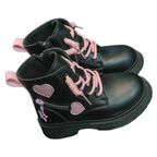 Bottes Enfant avec Fermeture Éclair Latérale et Motif Cœurs