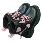 Bottes Enfant avec Fermeture Éclair Latérale et Motif Cœurs