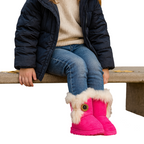 Bottes d’Hiver en Peluche pour Enfants Pantoufles Doublées de Laine