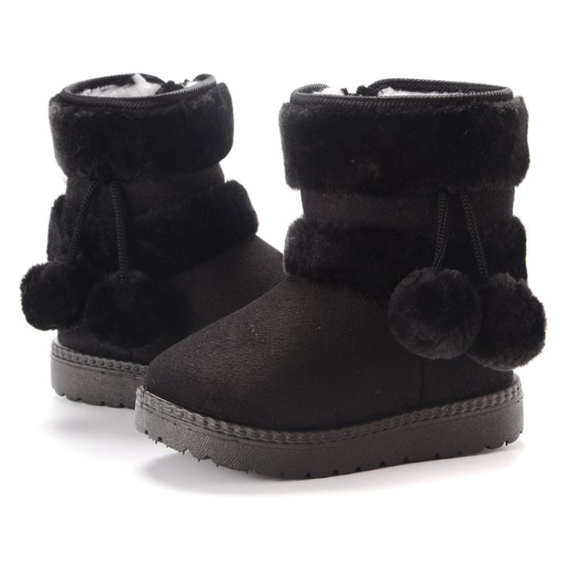 Bottes d’Hiver Enfant – Pompons & Doublure Laine