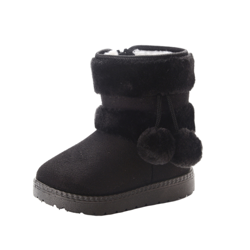 Bottes d’Hiver Enfant – Pompons & Doublure Laine