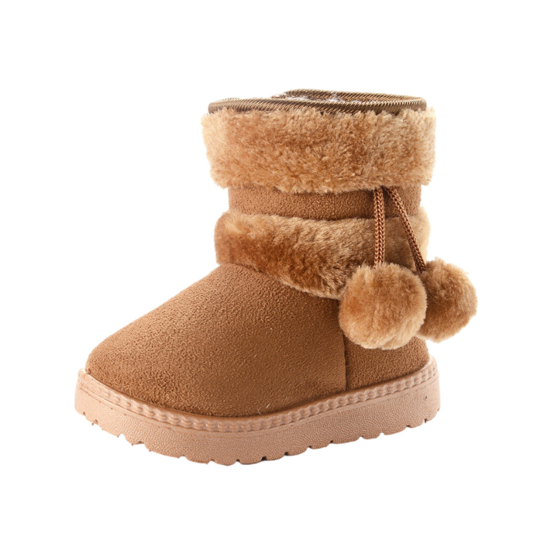 Bottes d’Hiver Enfant – Pompons & Doublure Laine