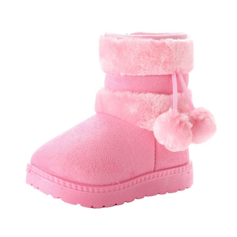 Bottes d’Hiver Enfant – Pompons & Doublure Laine
