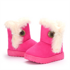 Bottes d’Hiver en Peluche pour Enfants Pantoufles Doublées de Laine