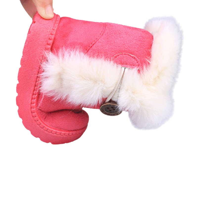 Bottes d’Hiver en Peluche pour Enfants Pantoufles Doublées de Laine