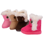 Bottes d’Hiver en Peluche pour Enfants Pantoufles Doublées de Laine