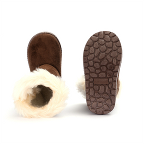 Bottes d’Hiver en Peluche pour Enfants Pantoufles Doublées de Laine