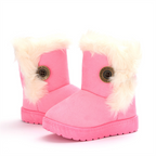 Bottes d’Hiver en Peluche pour Enfants Pantoufles Doublées de Laine