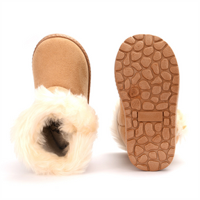 Bottes d’Hiver en Peluche pour Enfants Pantoufles Doublées de Laine