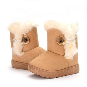 Bottes d’Hiver en Peluche pour Enfants Pantoufles Doublées de Laine