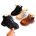 Bottes de Combat en Cuir pour Enfant Doublées en Peluche