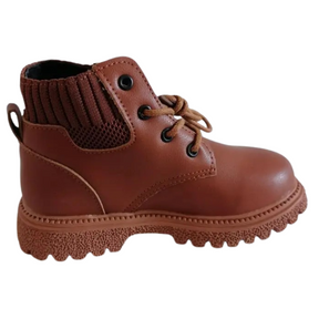 Bottes de Combat en Cuir pour Enfant Doublées en Peluche
