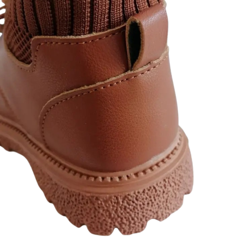 Bottes de Combat en Cuir pour Enfant Doublées en Peluche