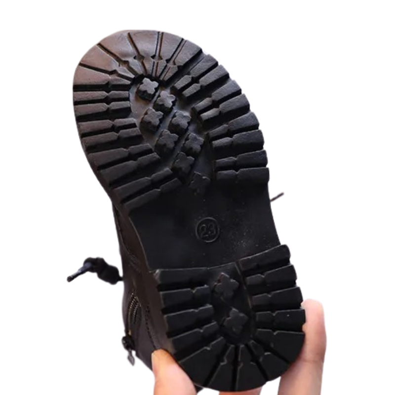 Bottes de Combat en Cuir pour Enfant Doublées en Peluche