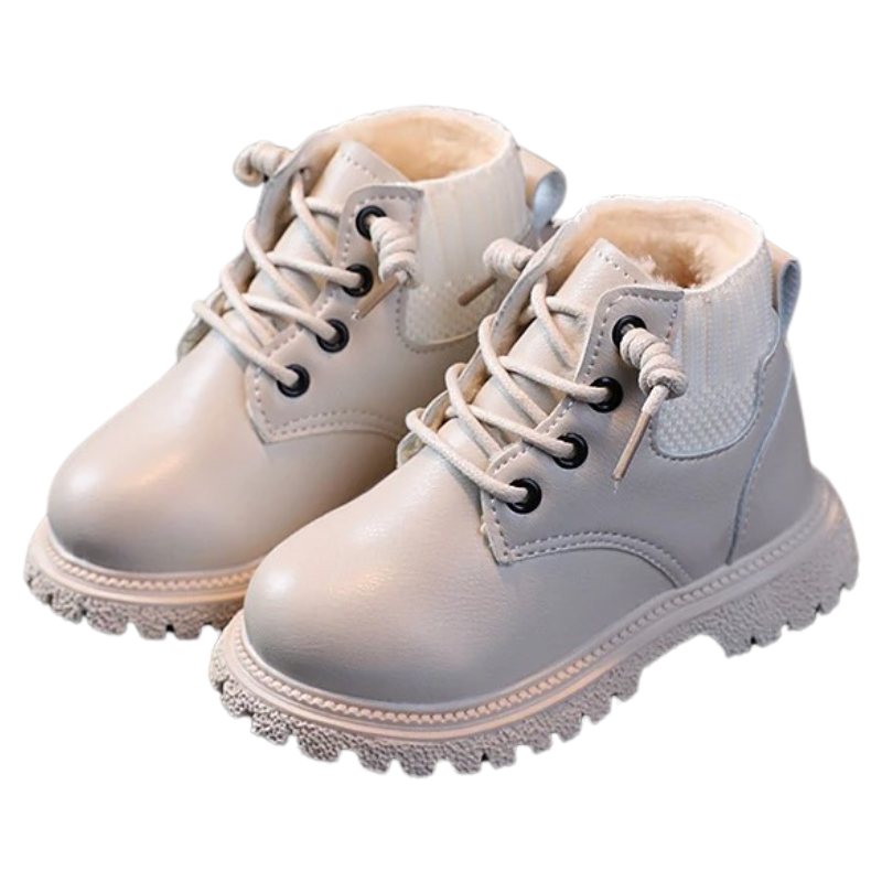 Bottes de Combat en Cuir pour Enfant Doublées en Peluche