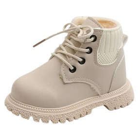 Bottes de Combat en Cuir pour Enfant Doublées en Peluche