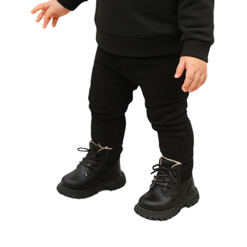 Bottes de Combat en Cuir pour Enfant Doublées en Peluche