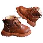 Bottes de Combat en Cuir pour Enfant Doublées en Peluche