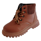 Bottes de Combat en Cuir pour Enfant Doublées en Peluche