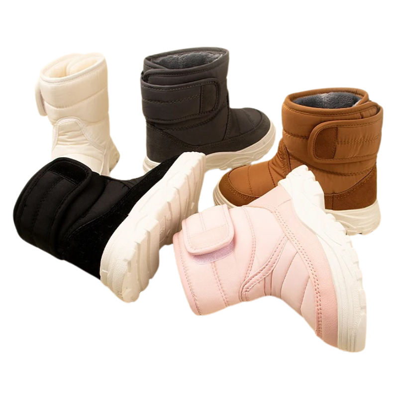 Bottines Enfant Fourrées avec Fermeture Velcro