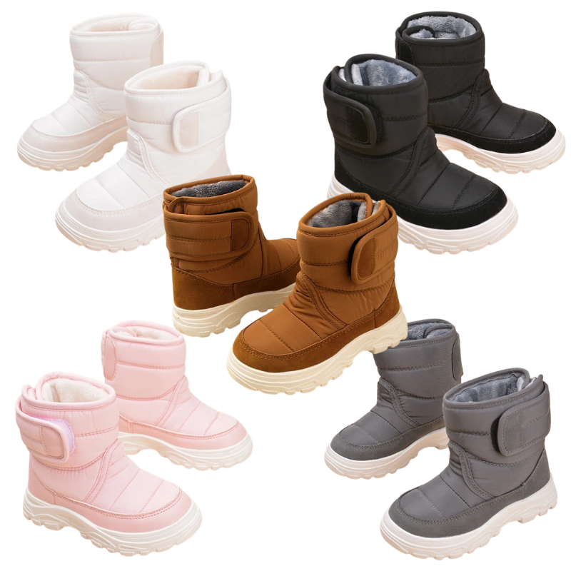Bottines Enfant Fourrées avec Fermeture Velcro
