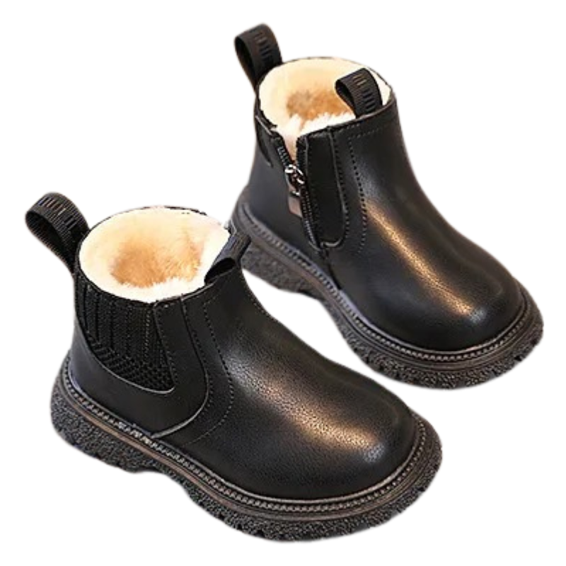 Bottines Enfant à Tige Courte avec Fermeture Éclair Latérale