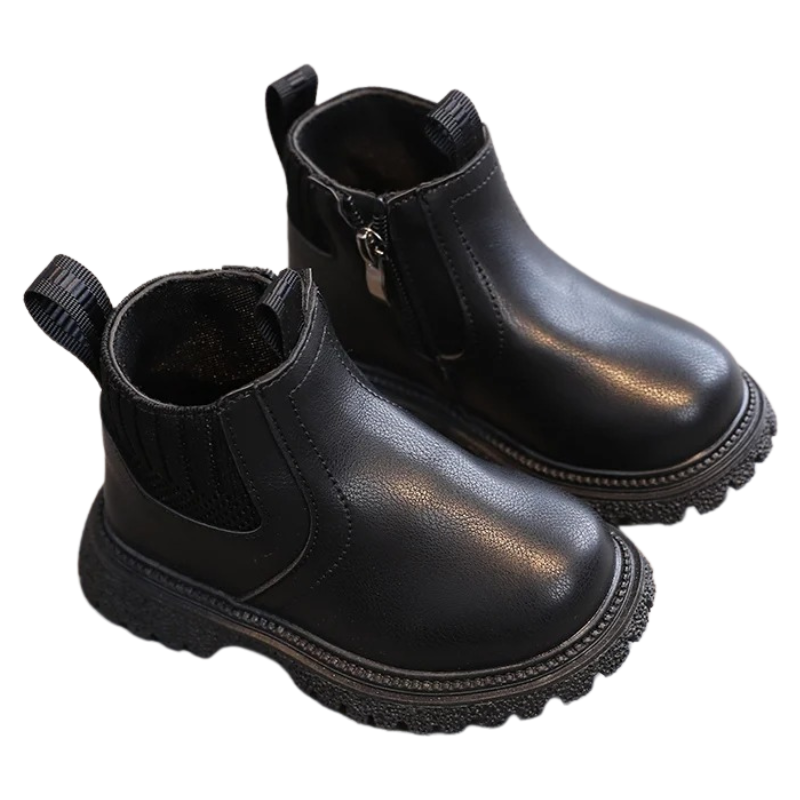 Bottines Enfant à Tige Courte avec Fermeture Éclair Latérale