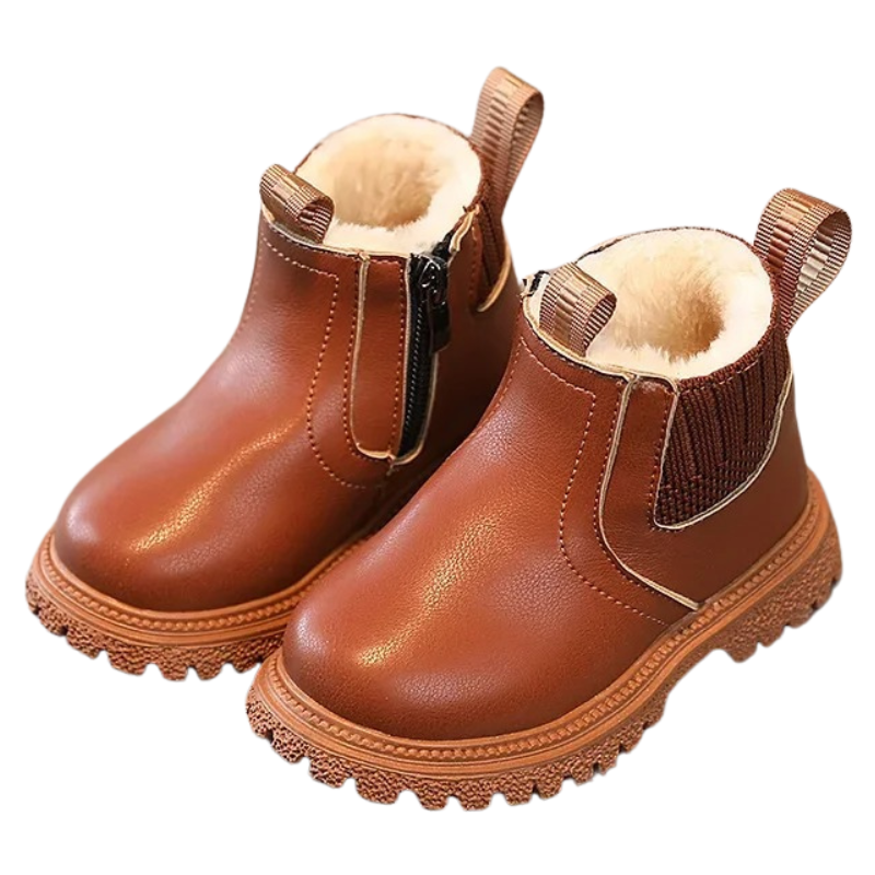 Bottines Enfant à Tige Courte avec Fermeture Éclair Latérale