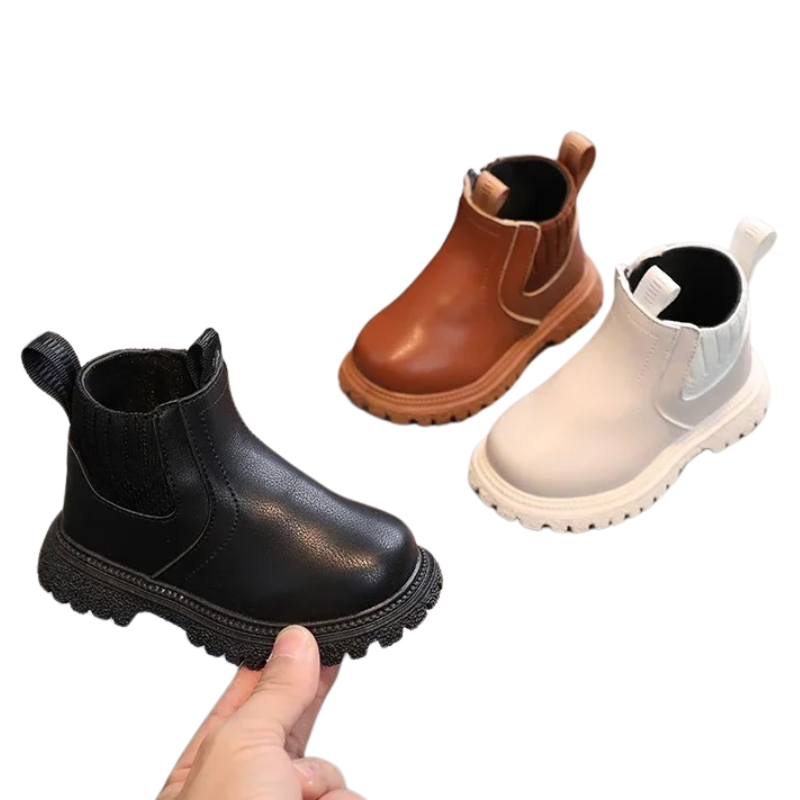 Bottines Enfant à Tige Courte avec Fermeture Éclair Latérale