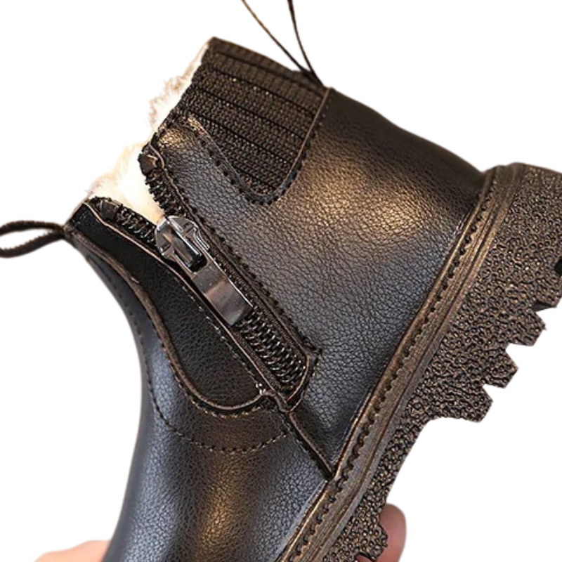 Bottines Enfant à Tige Courte avec Fermeture Éclair Latérale