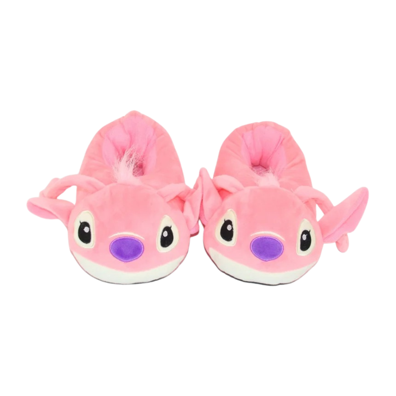 Chaussons Enfant Peluche – Petit Monstre Kawaii Bleu & Rose