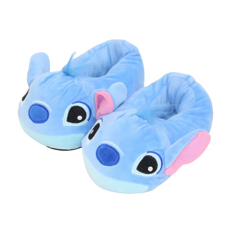 Chaussons Enfant Peluche – Petit Monstre Kawaii Bleu & Rose