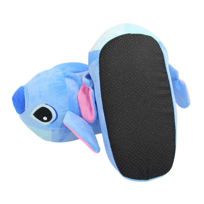 Chaussons Enfant Peluche – Petit Monstre Kawaii Bleu & Rose