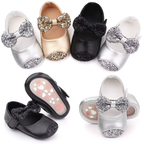 Chaussures Bébé Fille à Nœud Pailleté – Babies de Cérémonie