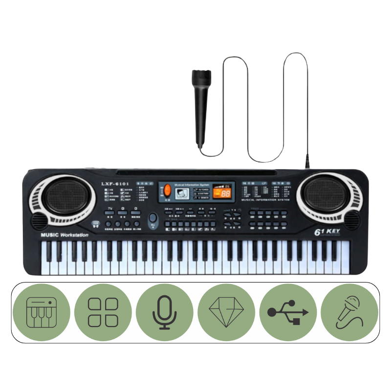 Clavier Électronique avec Microphone pour Enfants