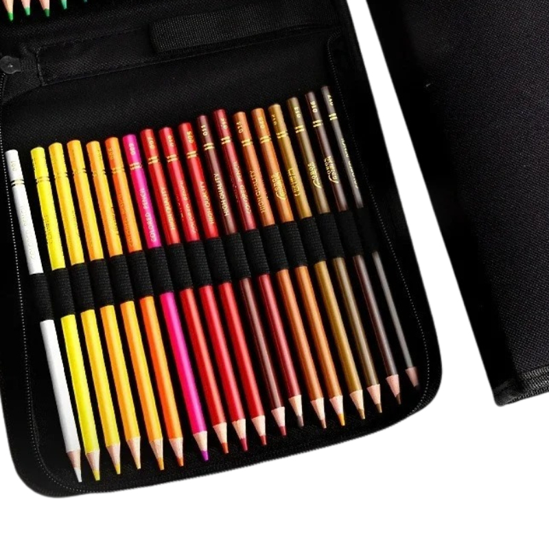 Coffret Professionnel de Crayons de Couleur Aquarelle avec Trousse