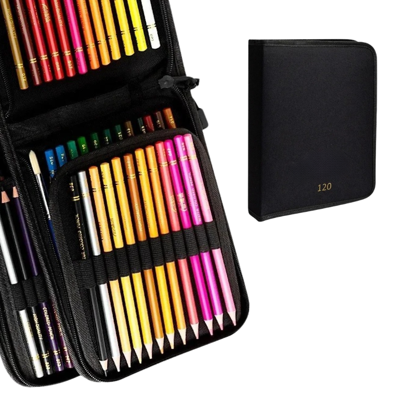 Coffret Professionnel de Crayons de Couleur Aquarelle avec Trousse