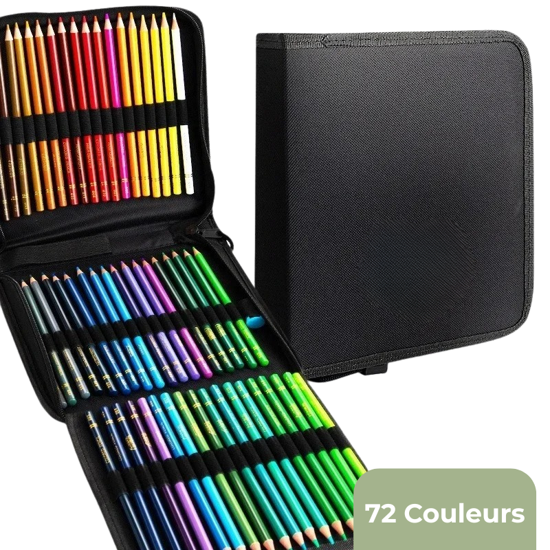 Coffret Professionnel de Crayons de Couleur Aquarelle avec Trousse