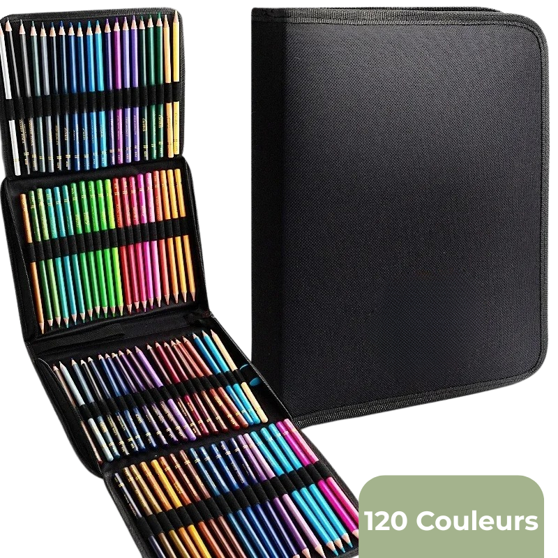 Coffret Professionnel de Crayons de Couleur Aquarelle avec Trousse