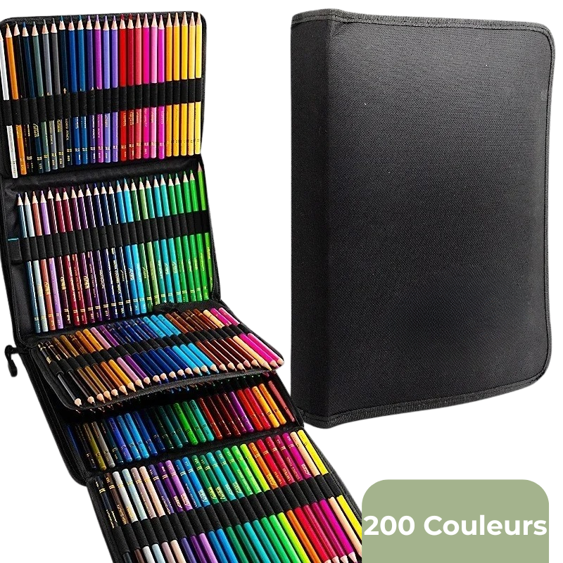 Coffret Professionnel de Crayons de Couleur Aquarelle avec Trousse