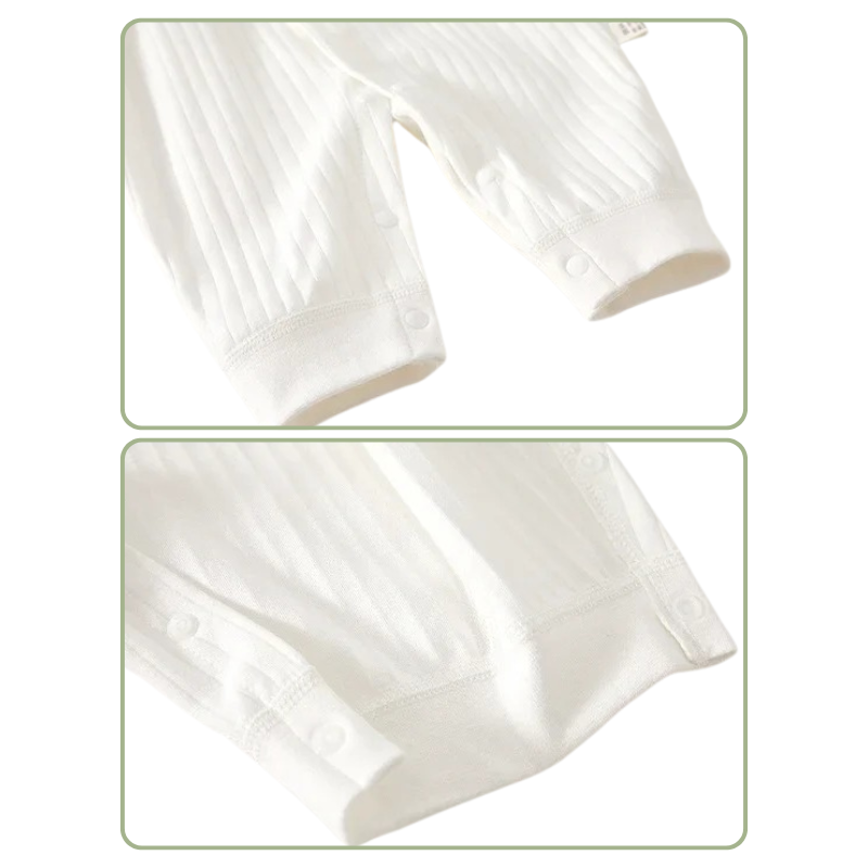 Combinaison Bébé Nouveau-né Manches Longues Ourson avec Fermeture à Boutons